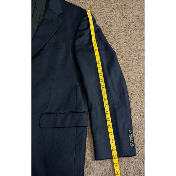 Burberry London Pinstripe Blue Blazer Sport Coat Suit Jacket Men's 40R - Picture 8 of 8